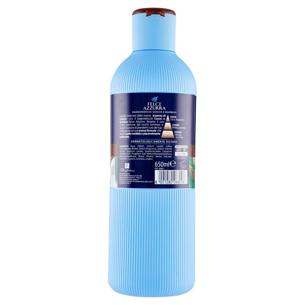 Гель для душа Coconut and Bamboo, Felce Azzurra, набор 12 шт, 650 мл — фото 3