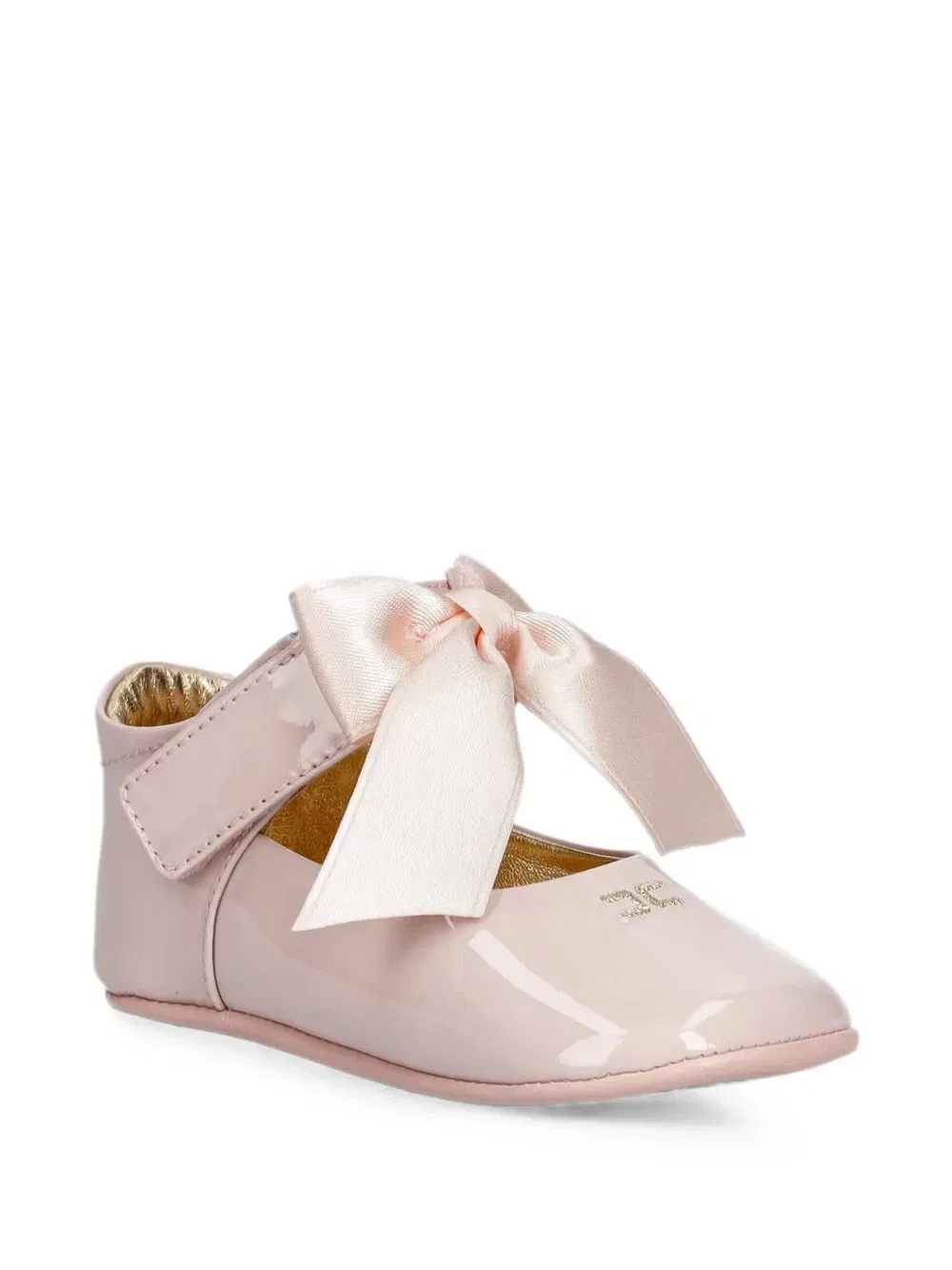 Балетки из лакированной кожи с бантом Elisabetta Franchi La Mia Bambina, розовый