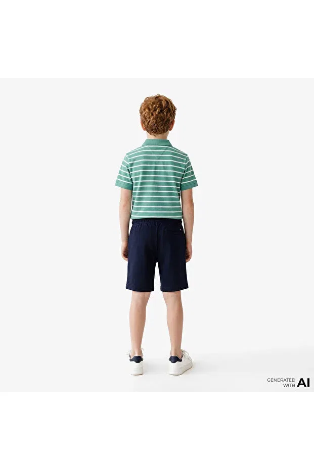 Детские шорты для девочек с принтом Tommy Hilfiger, Navy Blue — фото 2