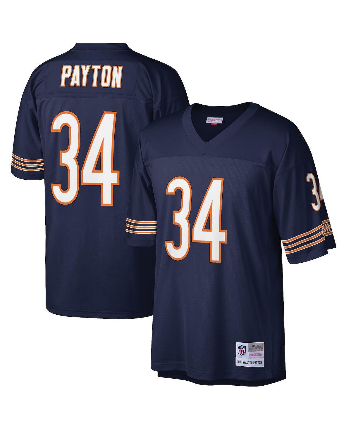 

Мужская футболка walter payton navy chicago bears big and tall 1985 года, копия джерси для пенсионеров Mitchell & Ness, синий