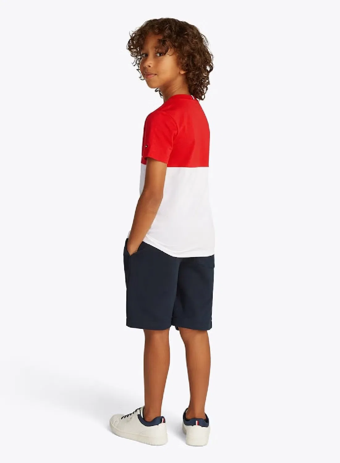 Комплект футболки и шорт с цветоблоком Tommy Hilfiger, красный — фото 4