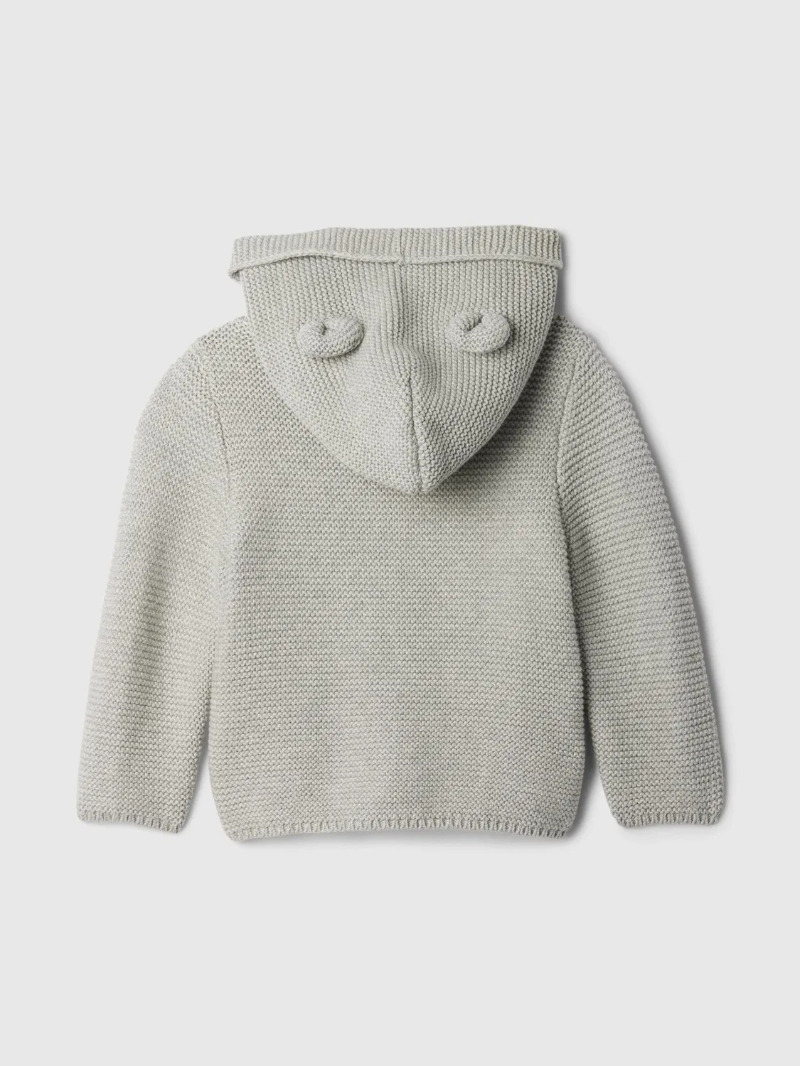 Кардиган с капюшоном и ушками медвежонка, Soft Cotton Knit Gap, серый — фото 2