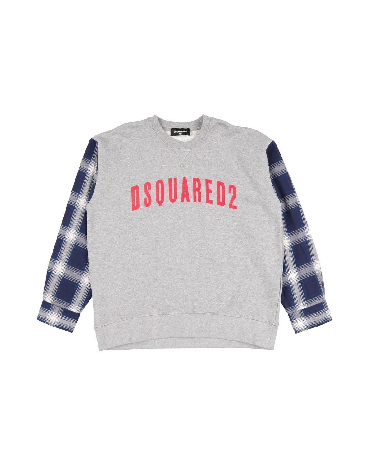 Детское худи из французского терра с принтом Dsquared2, серый