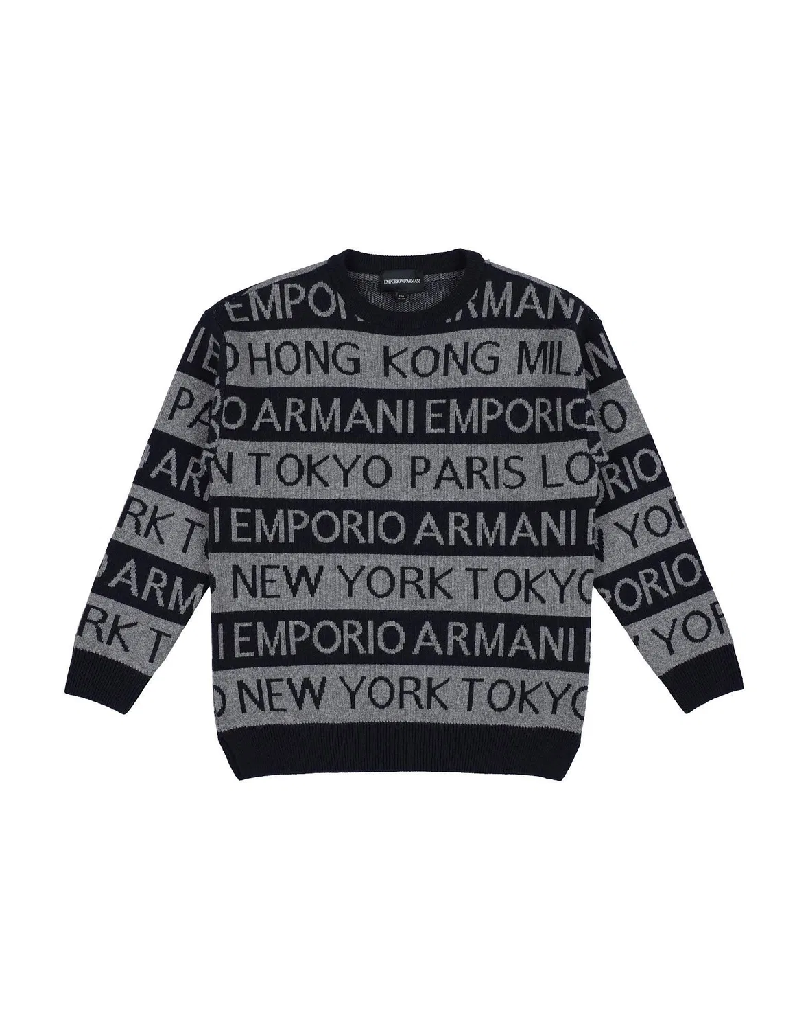 Детский джемпер с полосками Giorgio Armani, серый