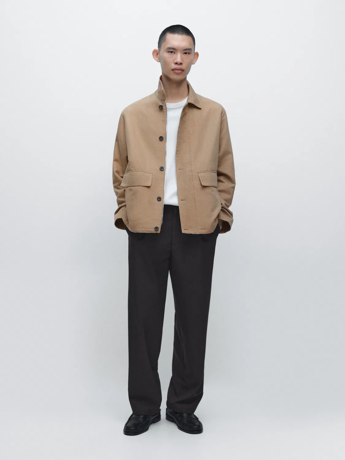 Пиджак из смесовой льняной ткани с карманами Massimo Dutti, бежевый
