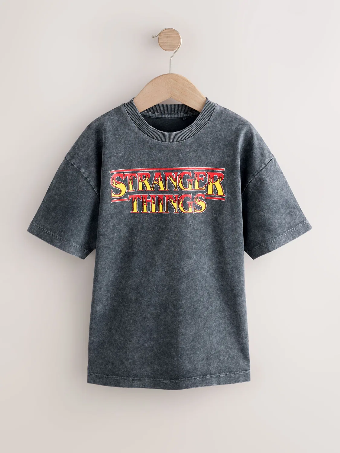 Футболка с принтом Stranger Things Next, Grey Washed