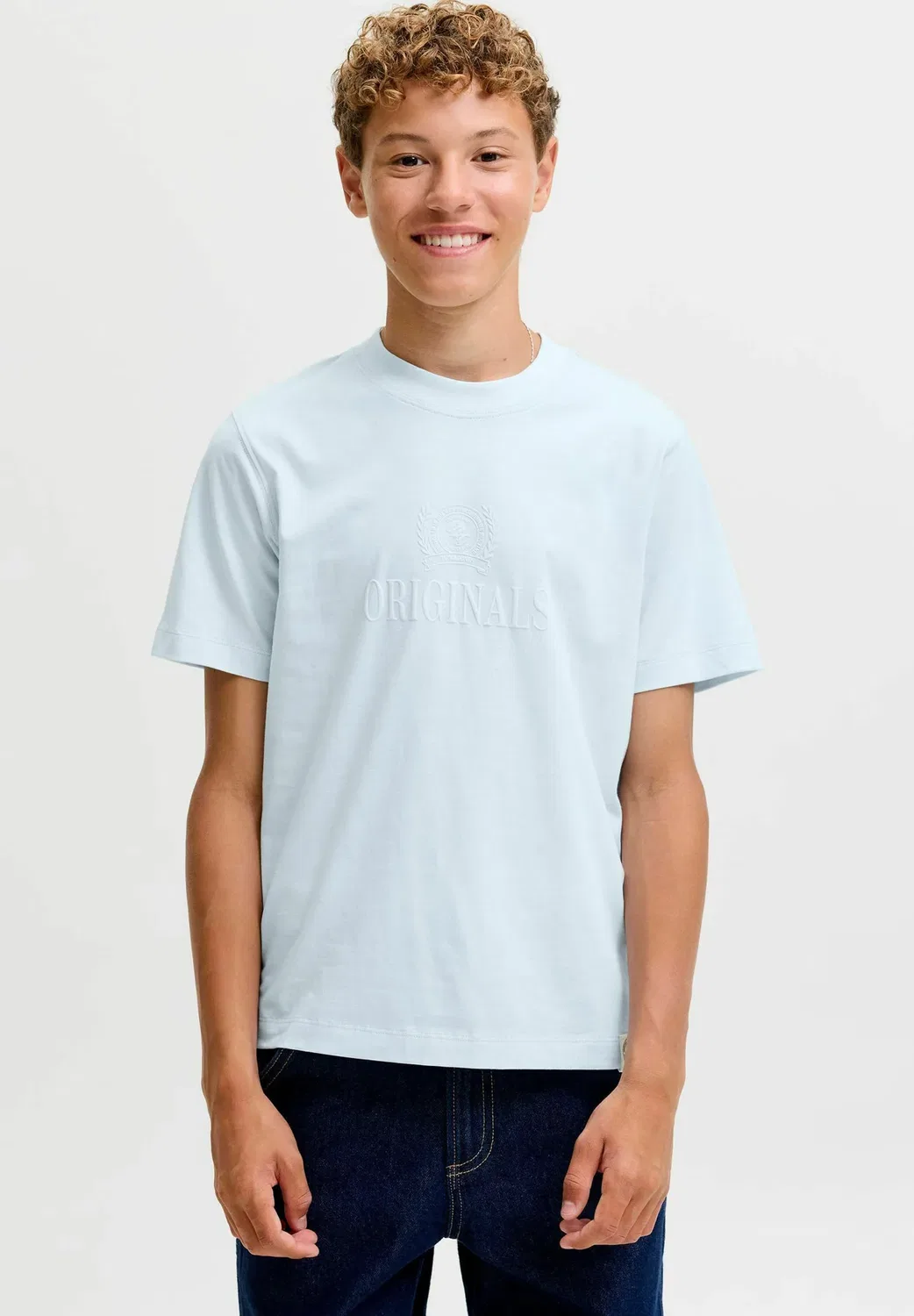 Футболка с монограммой Jorfrederiksberg ss cn jnr - базовая футболка Jack & Jones Junior, Ice Water — фото 2