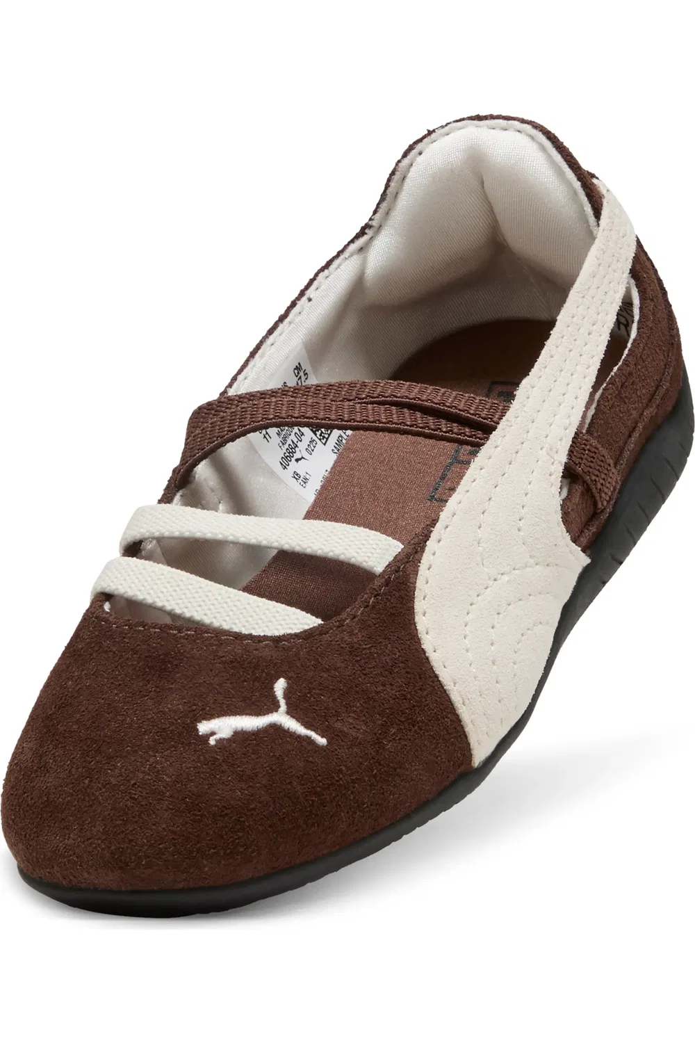 Детские кроссовки с балетными деталями Speedcat PUMA, Chestnut Brown/Warm White