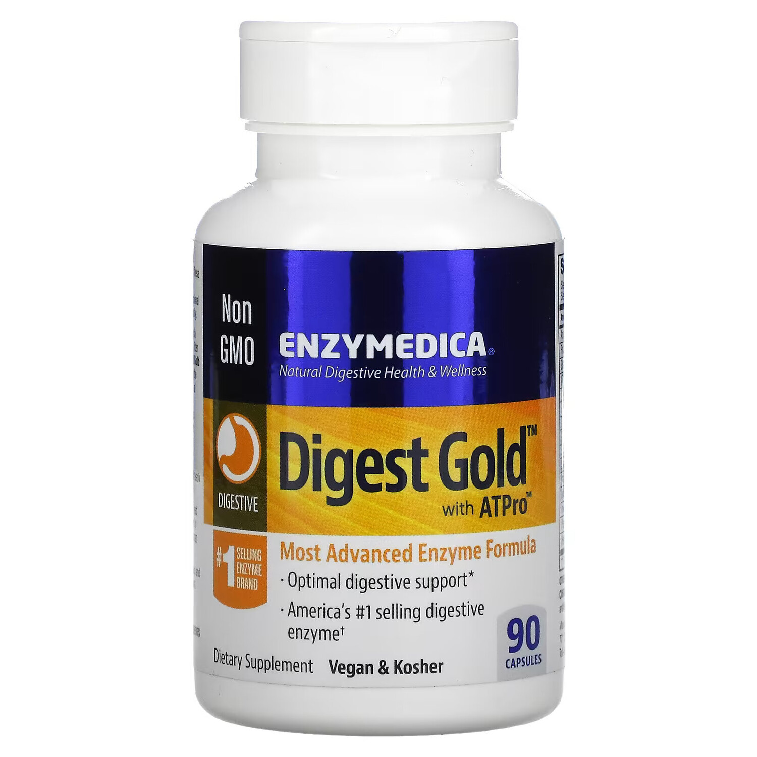 

Enzymedica, Digest Gold с ATPro, добавка с пищеварительными ферментами, 90 капсул
