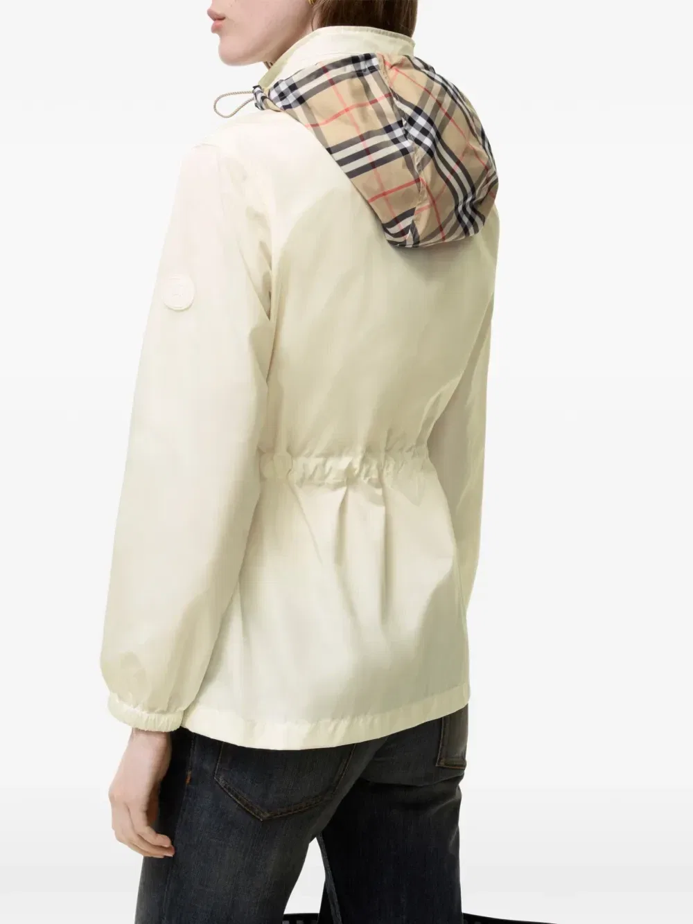 Коркая парка с делкой Checker Burberry, бежевый — фото 3