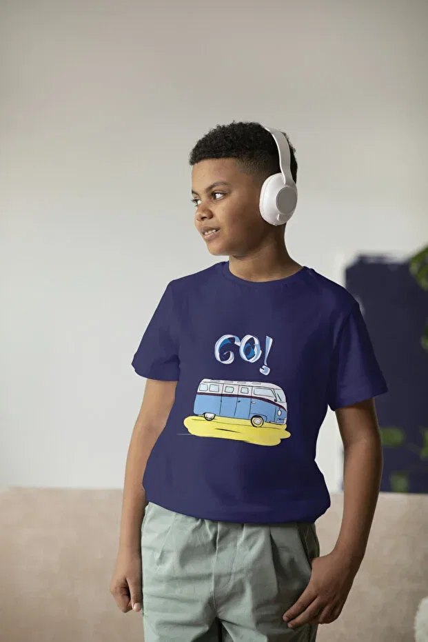 Детская футболка для мальчиков с принтом Go Caravan Bubuga, Navy Blue — фото 3