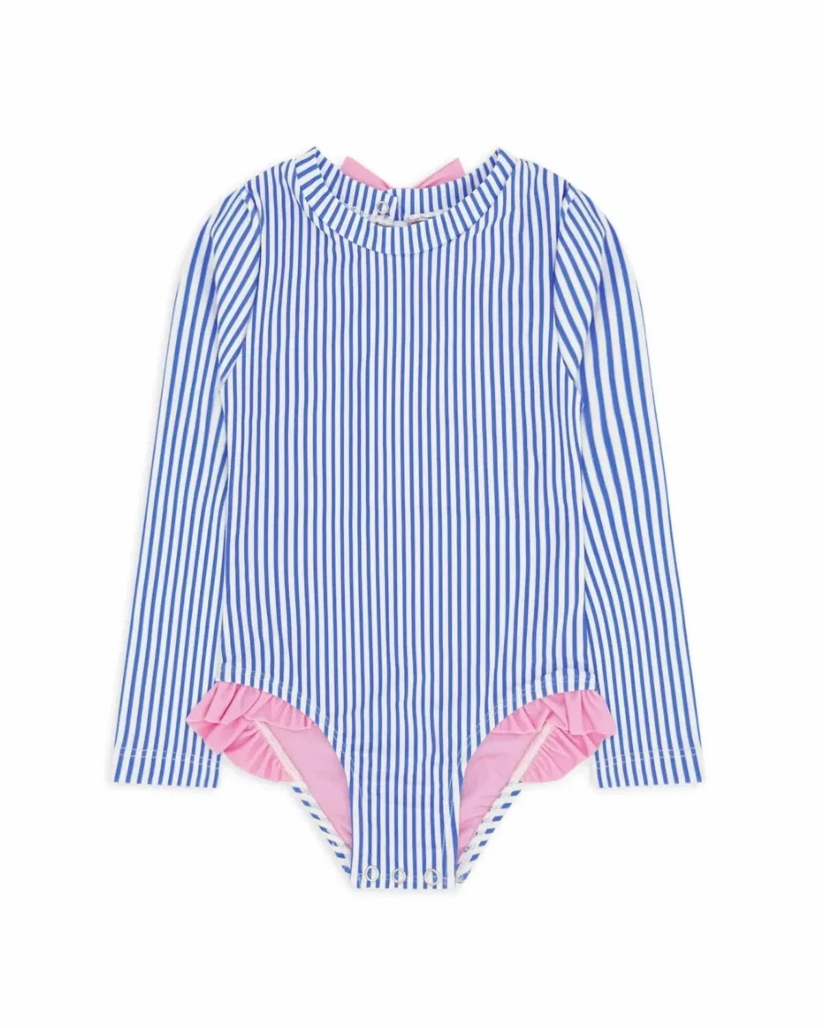 Детский купальник-слитный для девочек с оборками Coastal Cutie Surf Suit feather 4 arrow, Marina Blue