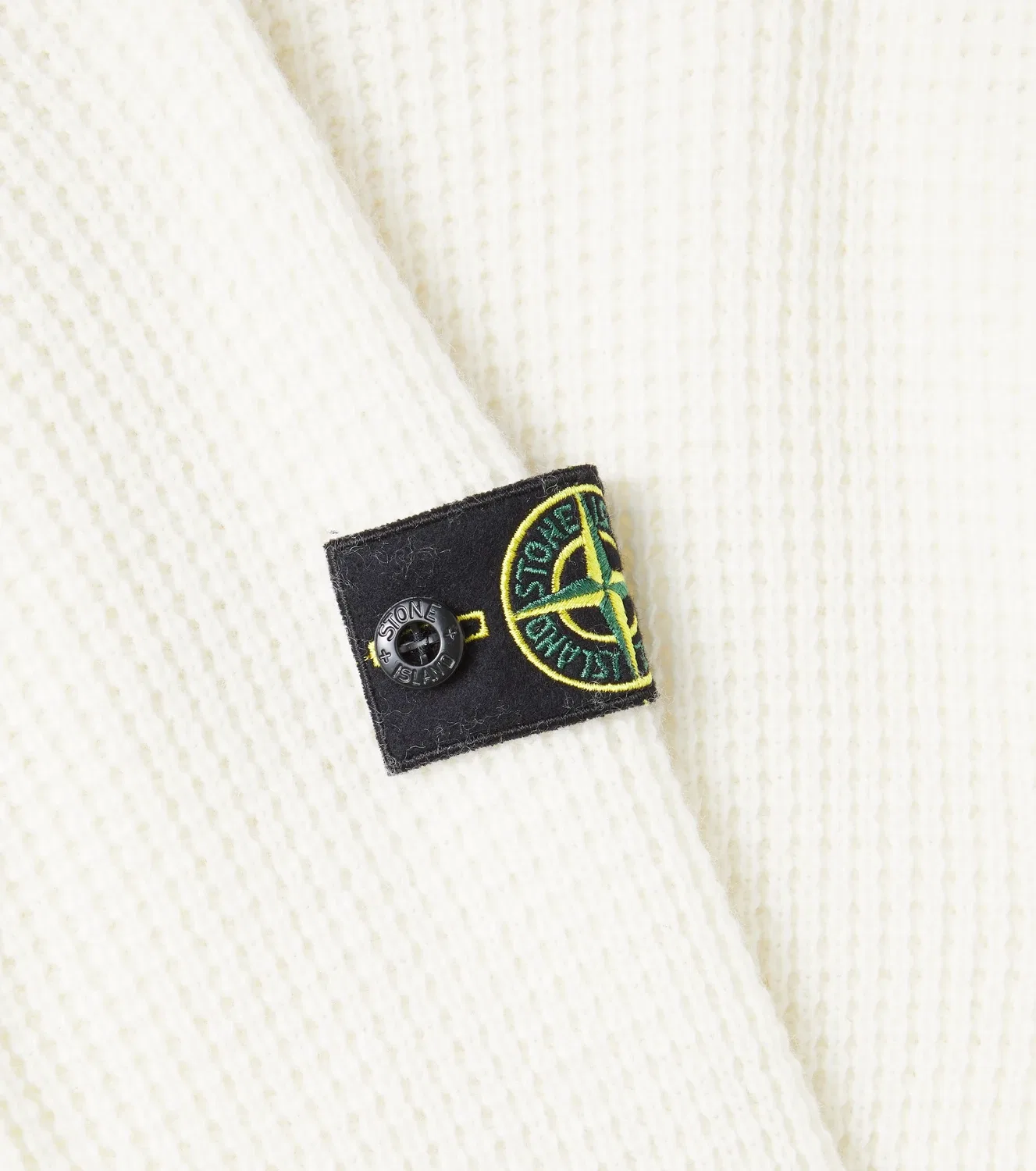 Свитер с вафельным переплетением Stone Island Junior, белый — фото 2