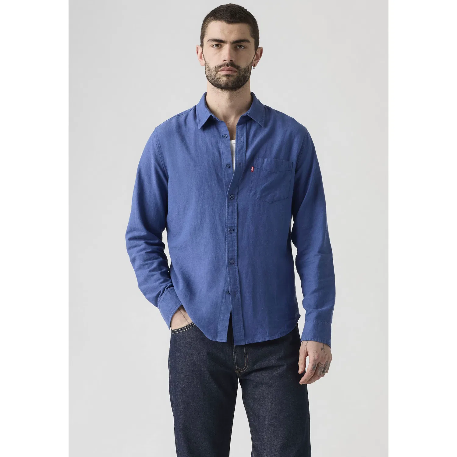 Мужская джинсовая рубашка с длинным рукавом Levi's, Sunshine Blue — фото 2