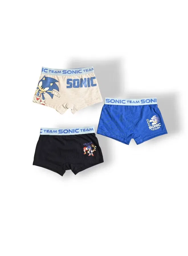 Трусы-боксеры с принтом комплект из 3 штук Sonic, разноцветный