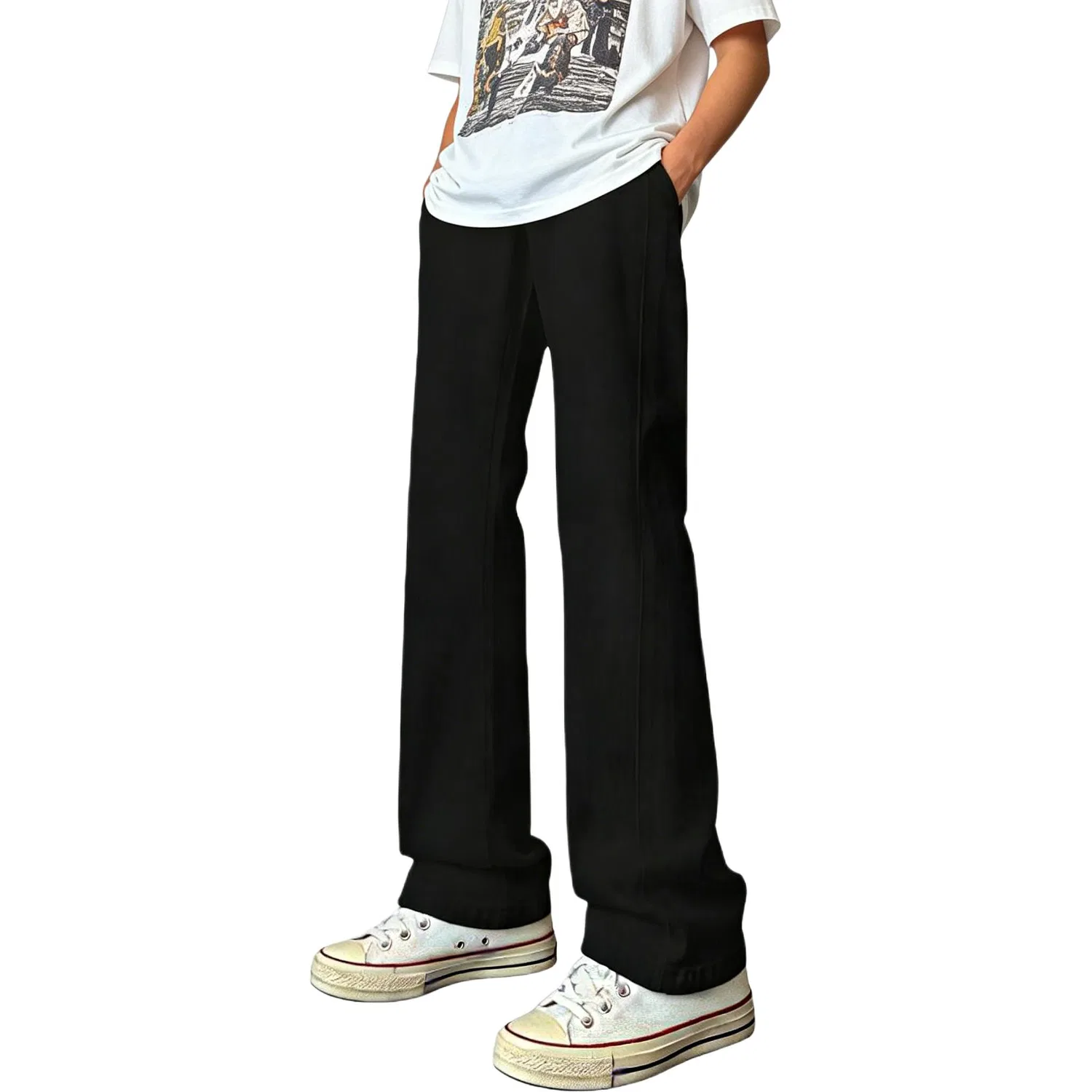 Детские джинсы с начесом прямого кроя Unisex Thickened And Fleece Lined Straight Fit Pants MUSCLETECH