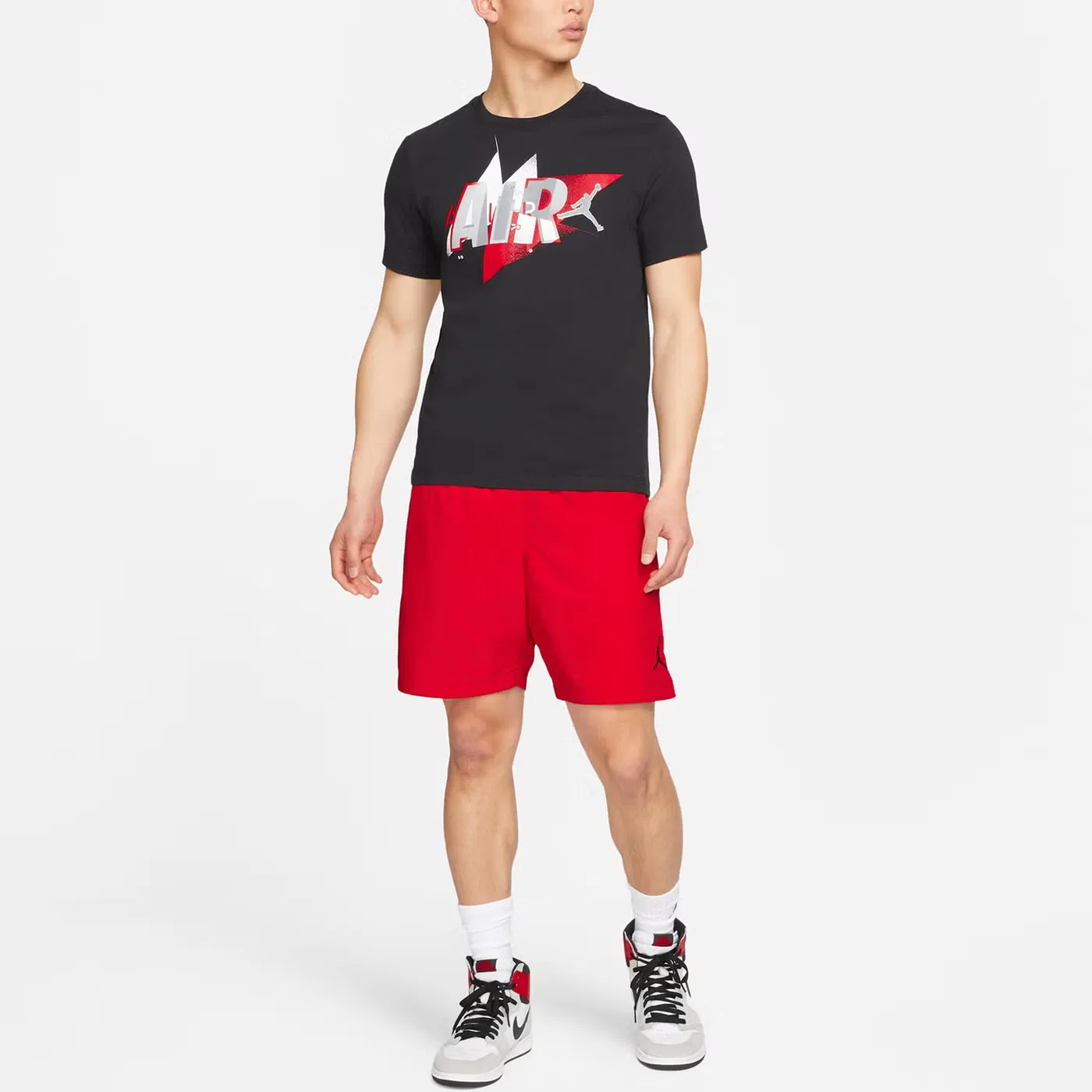 Футболка спортивная баскетбольная с коротким рукавом Air Jordan, черная — фото 3