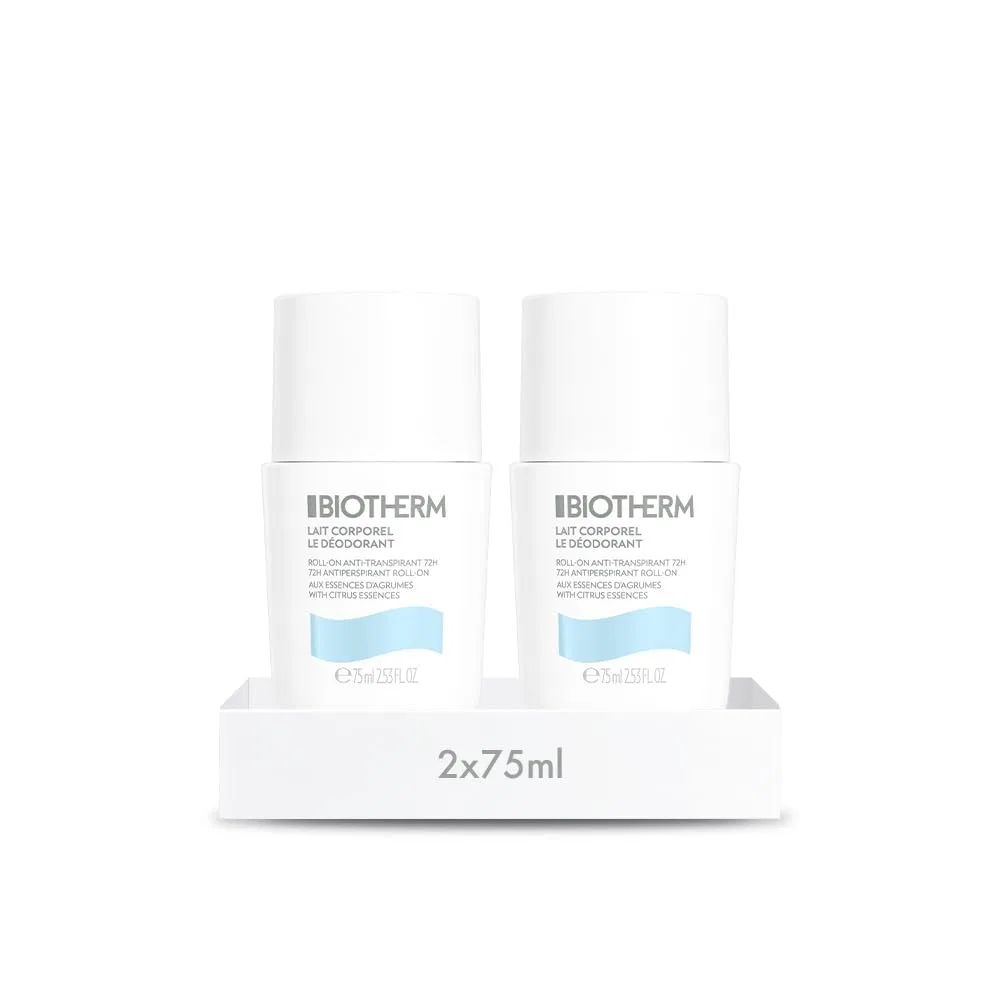 Дезодорант-ролик Biotherm Lait Corporel, 2 шт. по 75 мл, Fresh