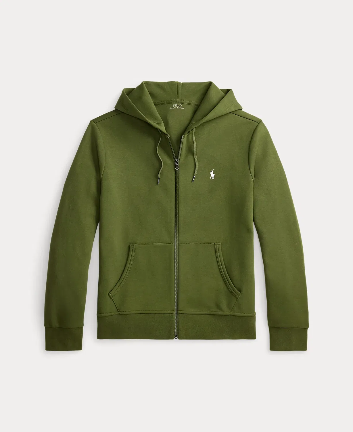 Мужская худи на молнии с капюшоном хлопковая Polo Ralph Lauren, Verde Militar — фото 4