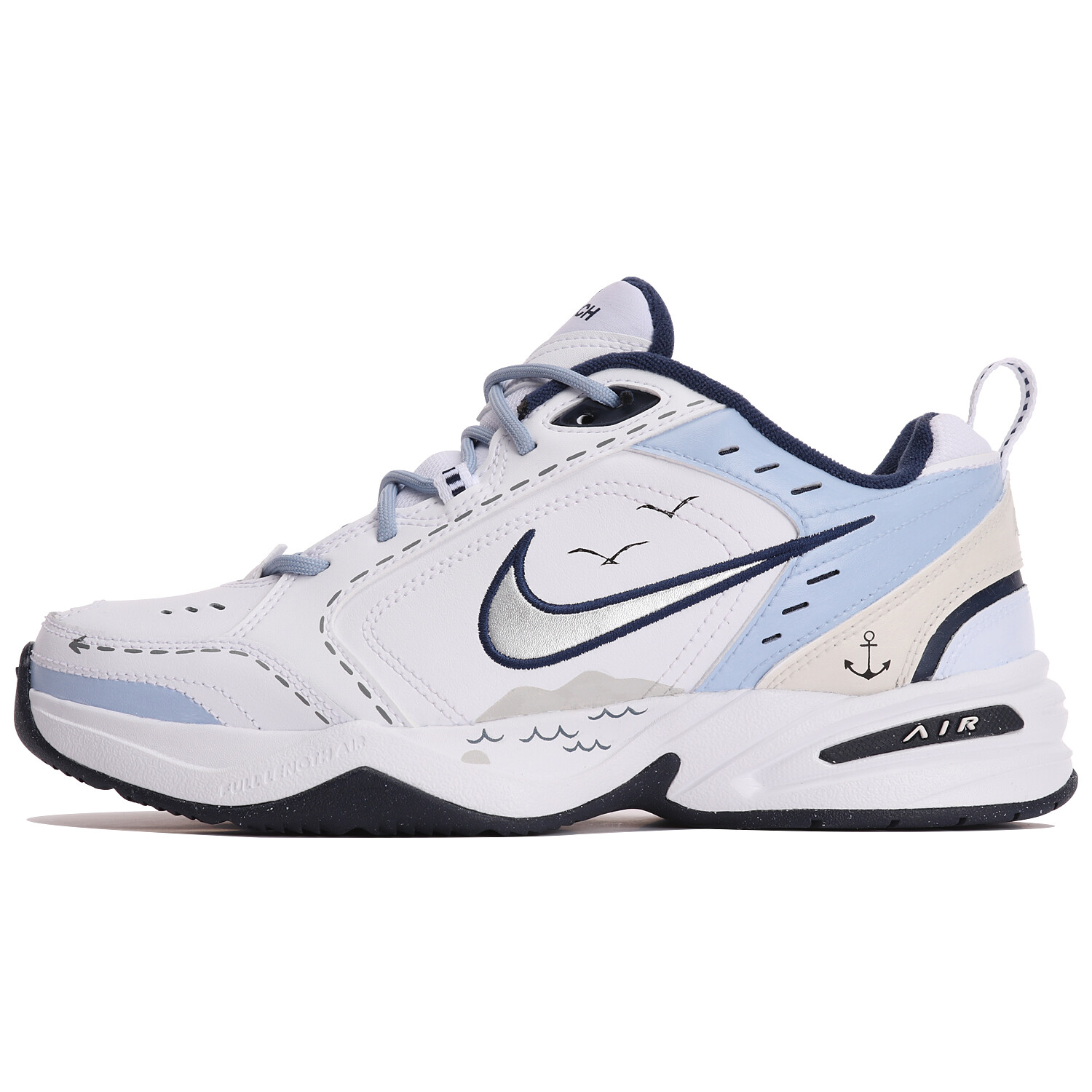 

Кроссовки Nike Air Monarch 4 Chunky Sneakers Unisex Low-top Blue/white, синий/белый