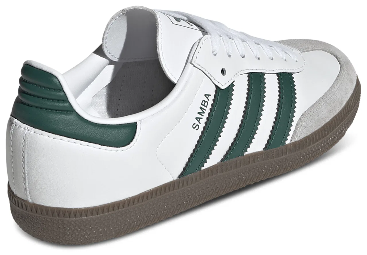 Кроссовки для мальчиков Samba Adidas, цвет White/Collegiate Green/Gum — фото 3