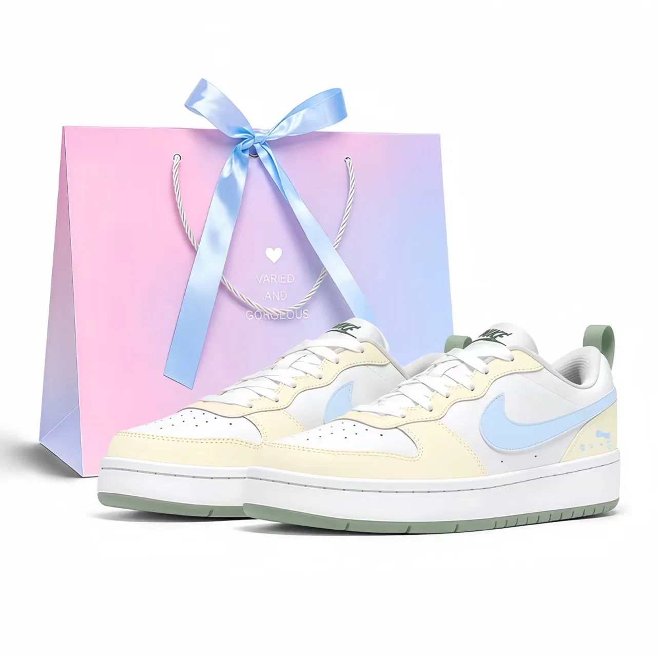 Детские кроссовки для скейтбординга с принтом Court Borough, Nike, Custard