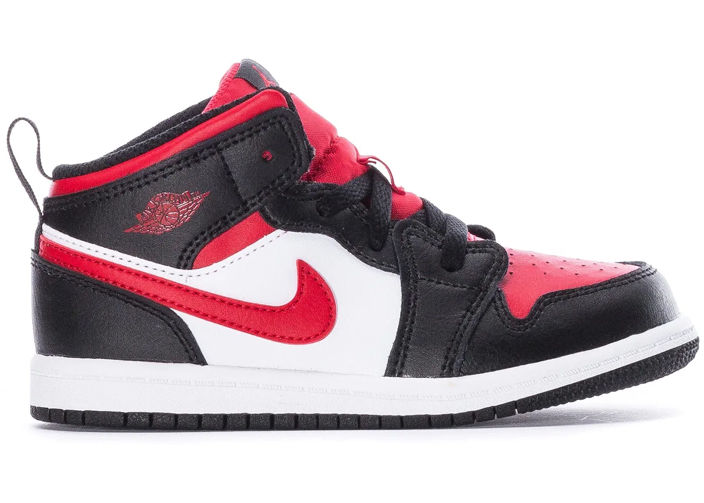 Детские кроссовки с высоким верхом Jordan 1 Mid Jordan, Black/Fire Red-White