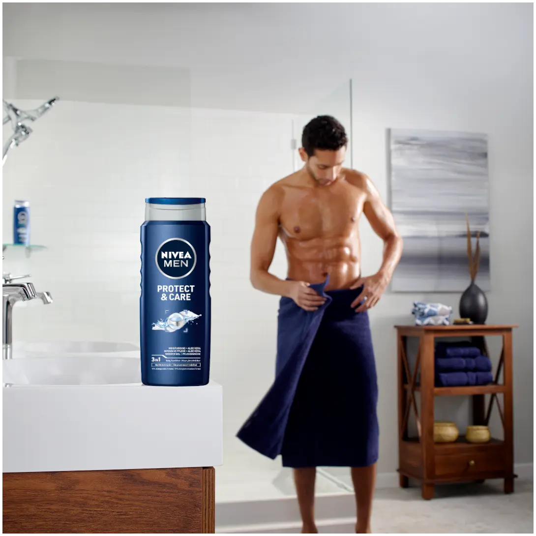 Nivea MEN Protect & Care гель для душа для лица, тела и волос для мужчин, 500 мл — фото 3