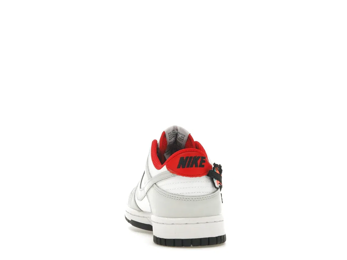 Детские кроссовки с принтом Nike Dunk Low Nike, White/White/University Red/Black — фото 4