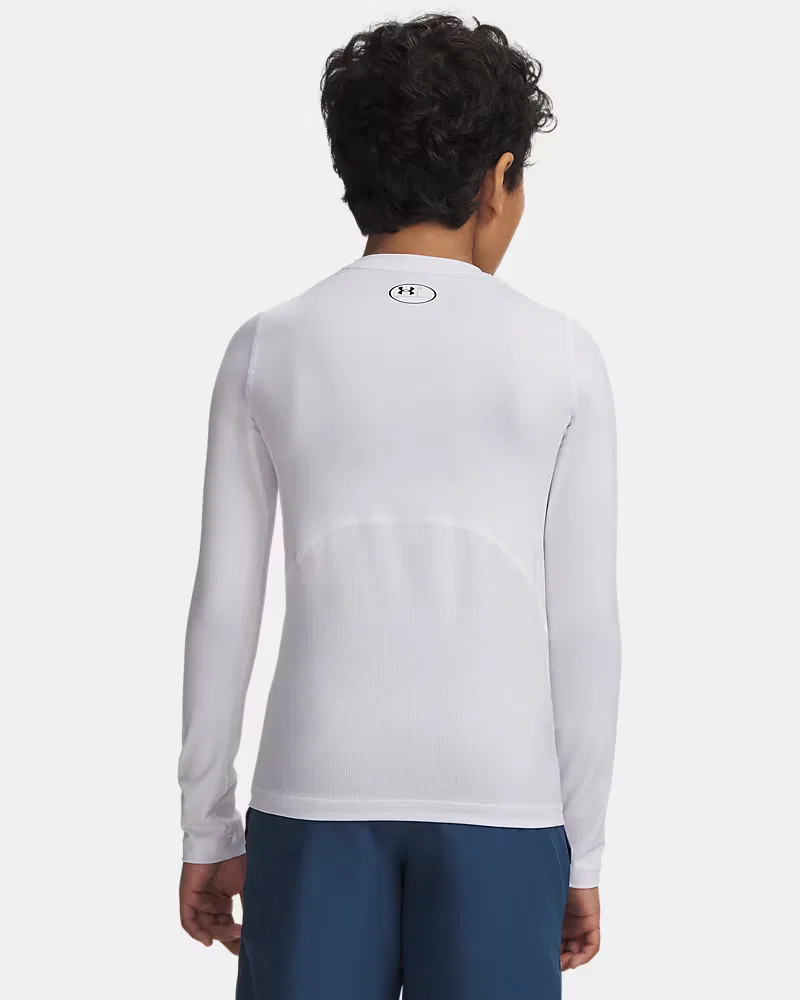 Лонгслив ультралегкий влагоотводящий HeatGear Armour UnderArmour, White/Black — фото 2