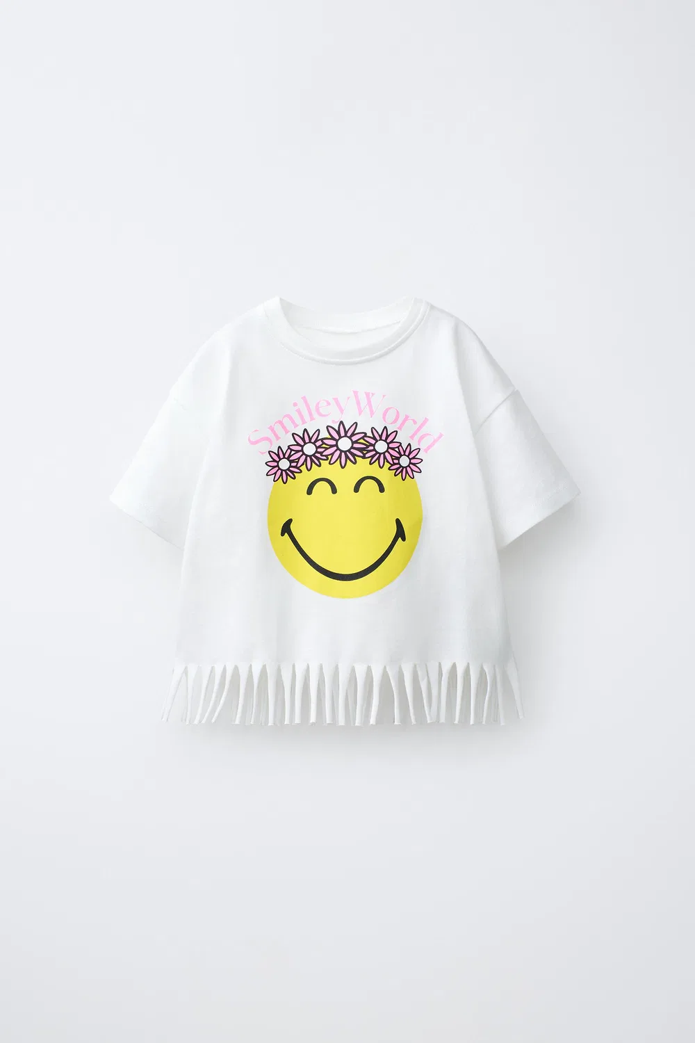 Футболка с бахромой SMILEYWORLD ZARA, Oyster-White