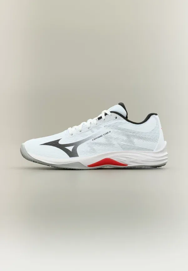 Кроссовки для волейбола Lightning Star Jr Unisex, Mizuno, White/Black/Fiery Red, белый/черный/красный