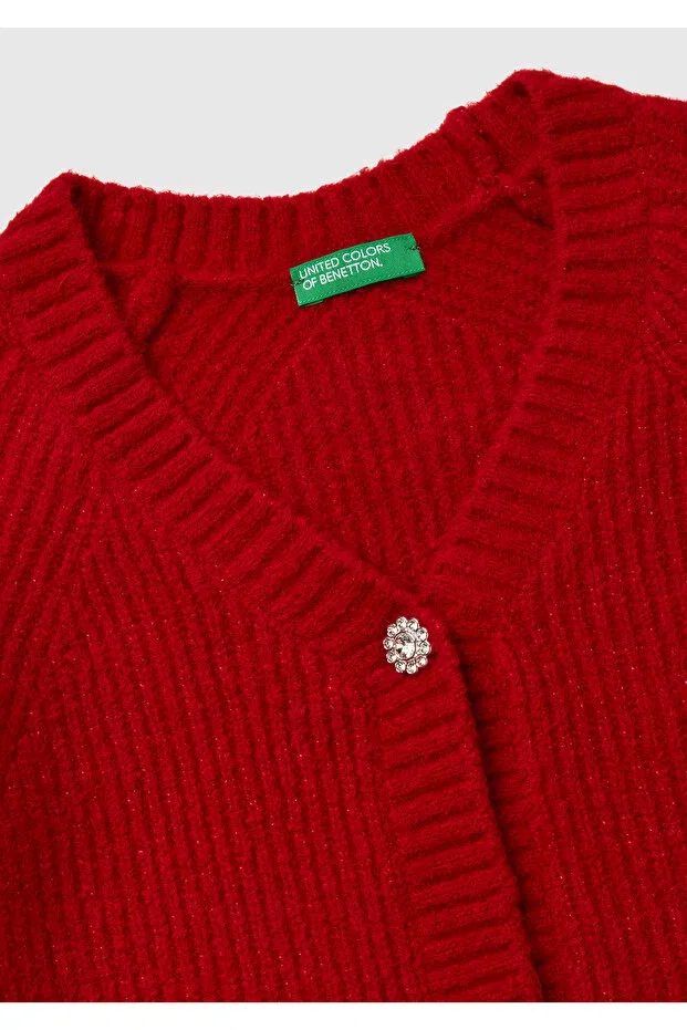 Детский кардиган с принтом United Colors Of Benetton, Red — фото 3