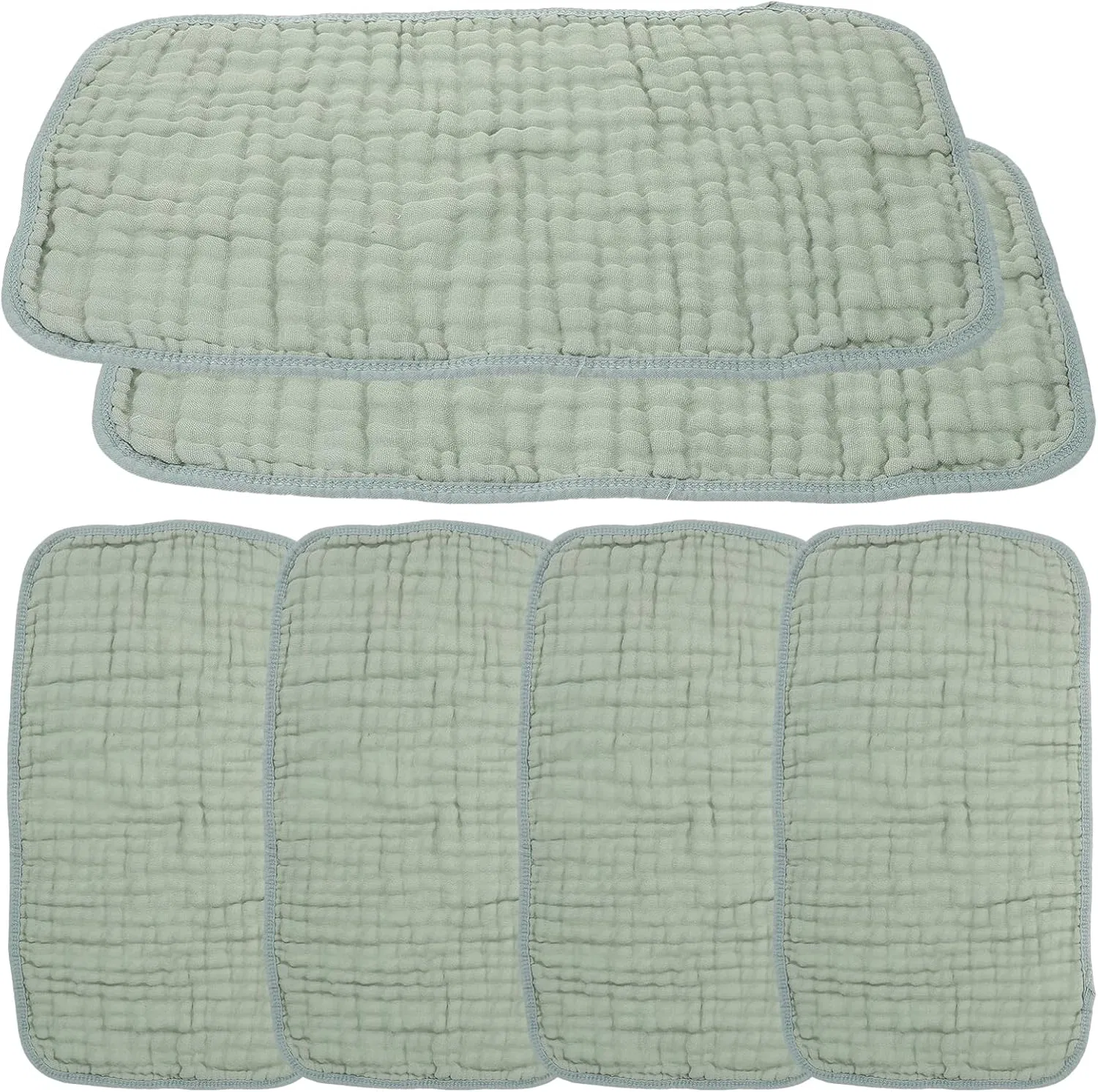 Детские полотенца, 6 шт., хлопок, муслин, BESPORTBLE, 50x25 см, Dark Green