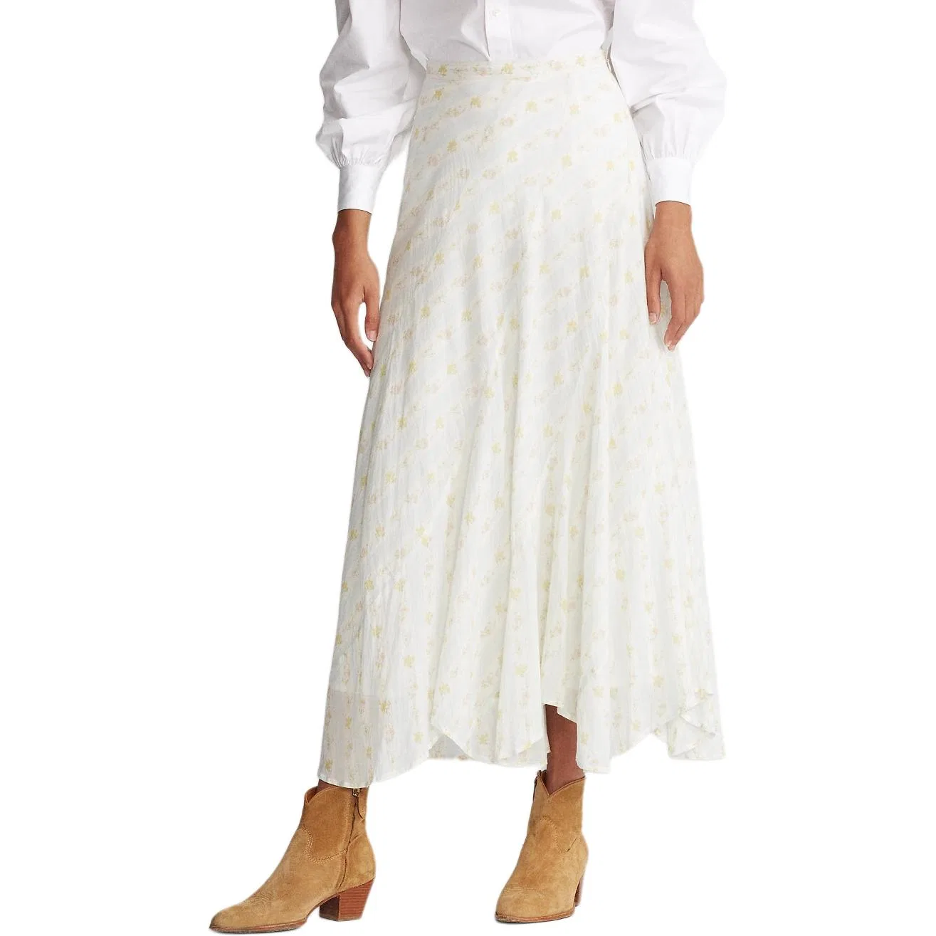 Женская юбка-трапеция Casual Long Skirts Cream White Polo Ralph Lauren, Cream White — фото 3