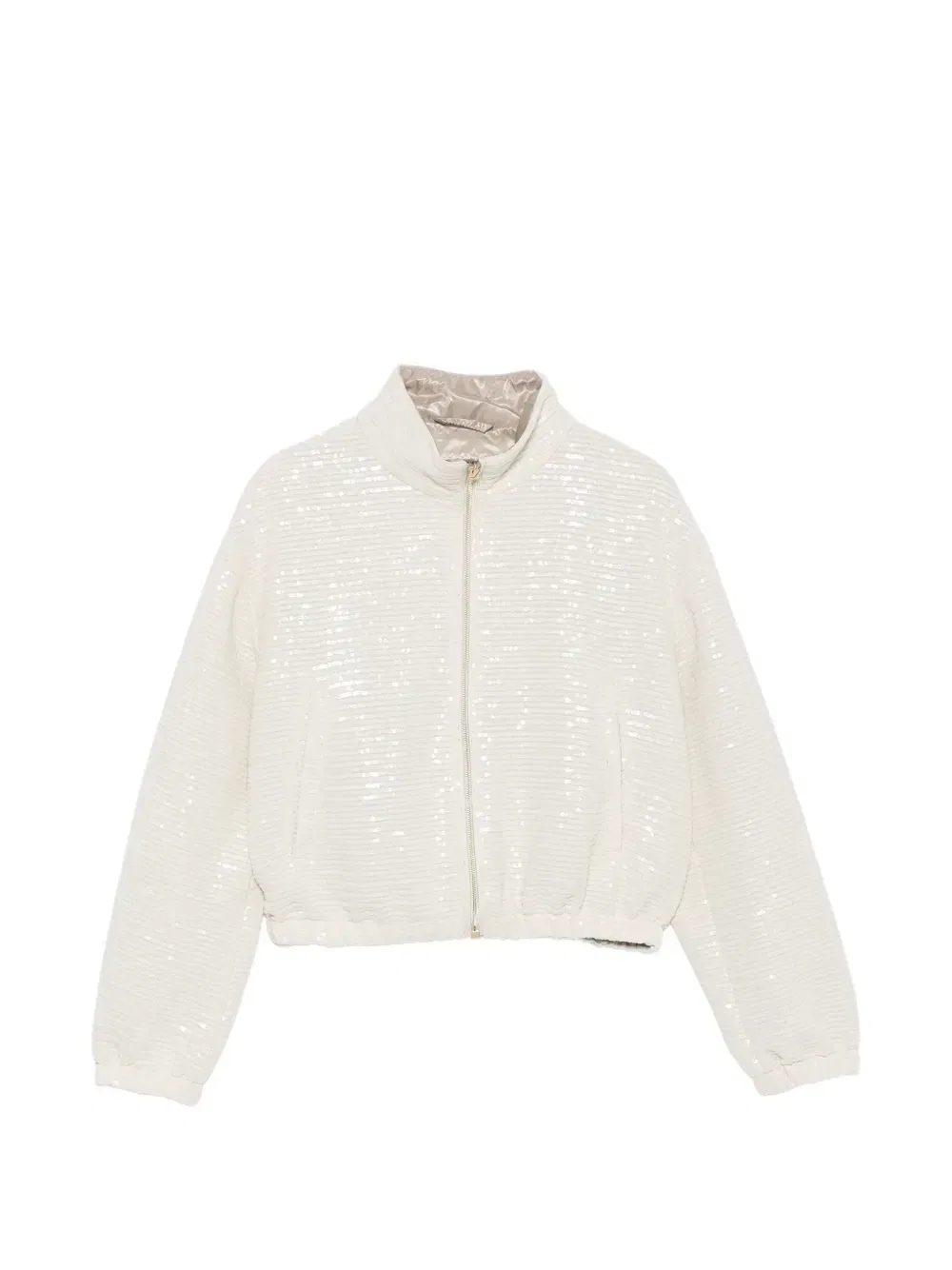 Куртка расшитая пайетками Herno Kids, бежевый