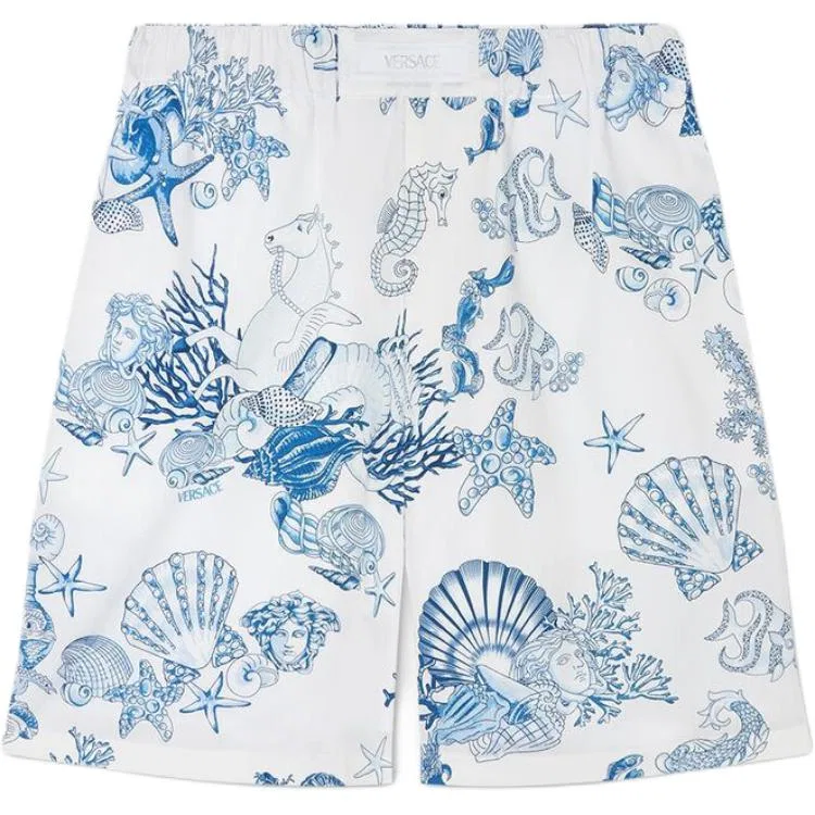 Мужские шорты с принтом VERSACE, Blue White