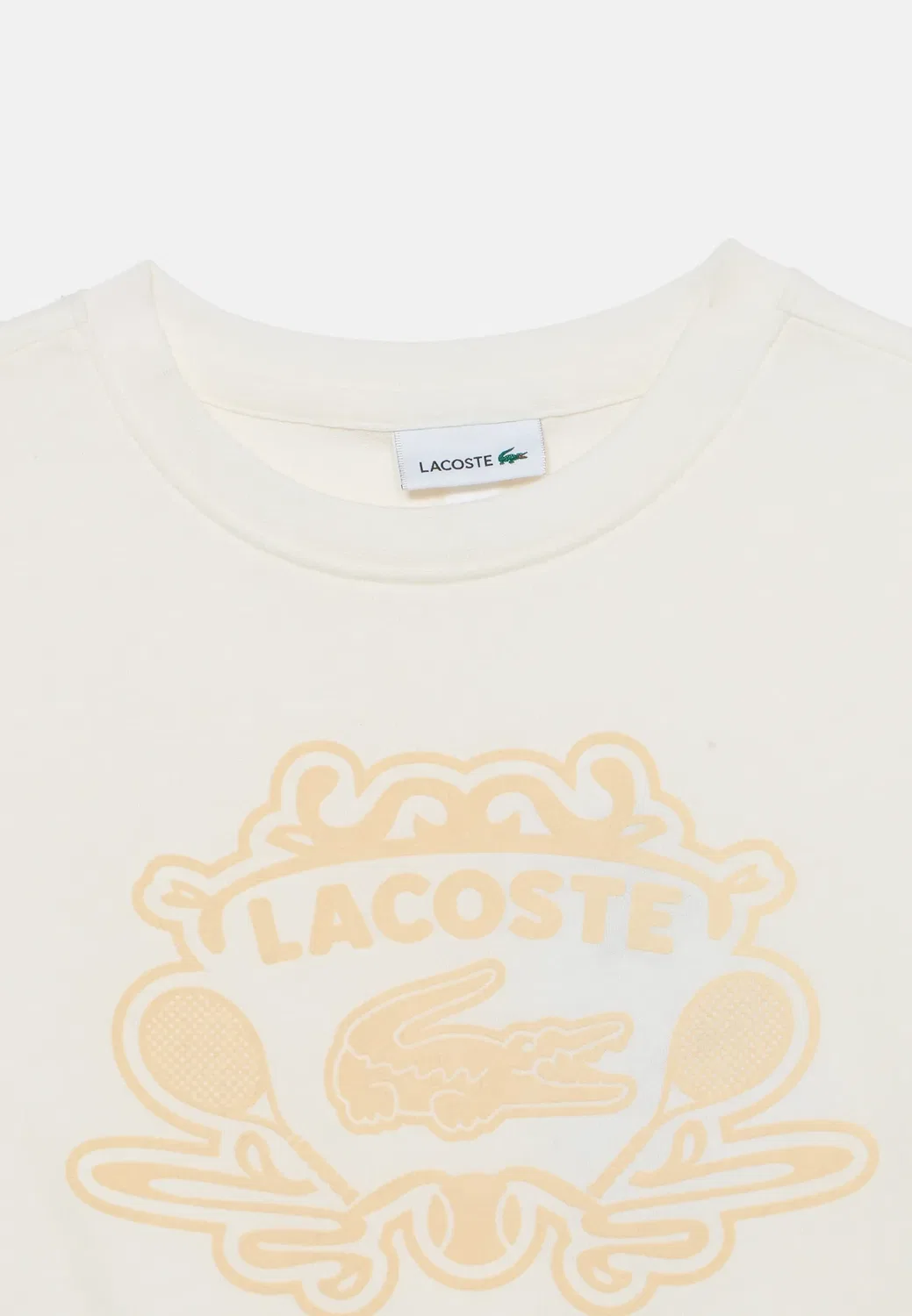 Футболка с бархатным покрытием - футболка с принтом Lacoste, Farine — фото 4