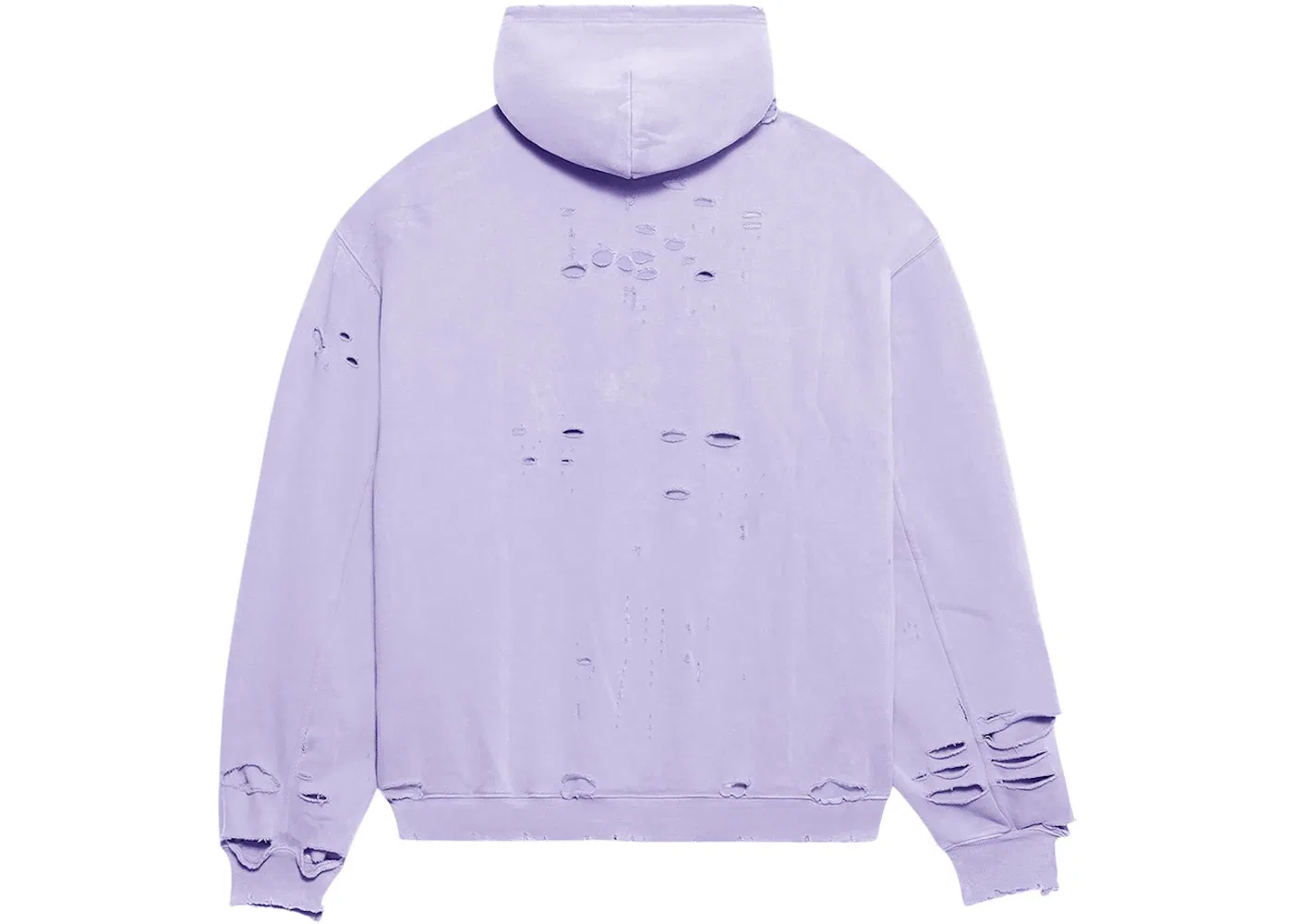 Мужской худи оверсайз с принтом Caps Destroyed Balenciaga, Light Purple/White — фото 2