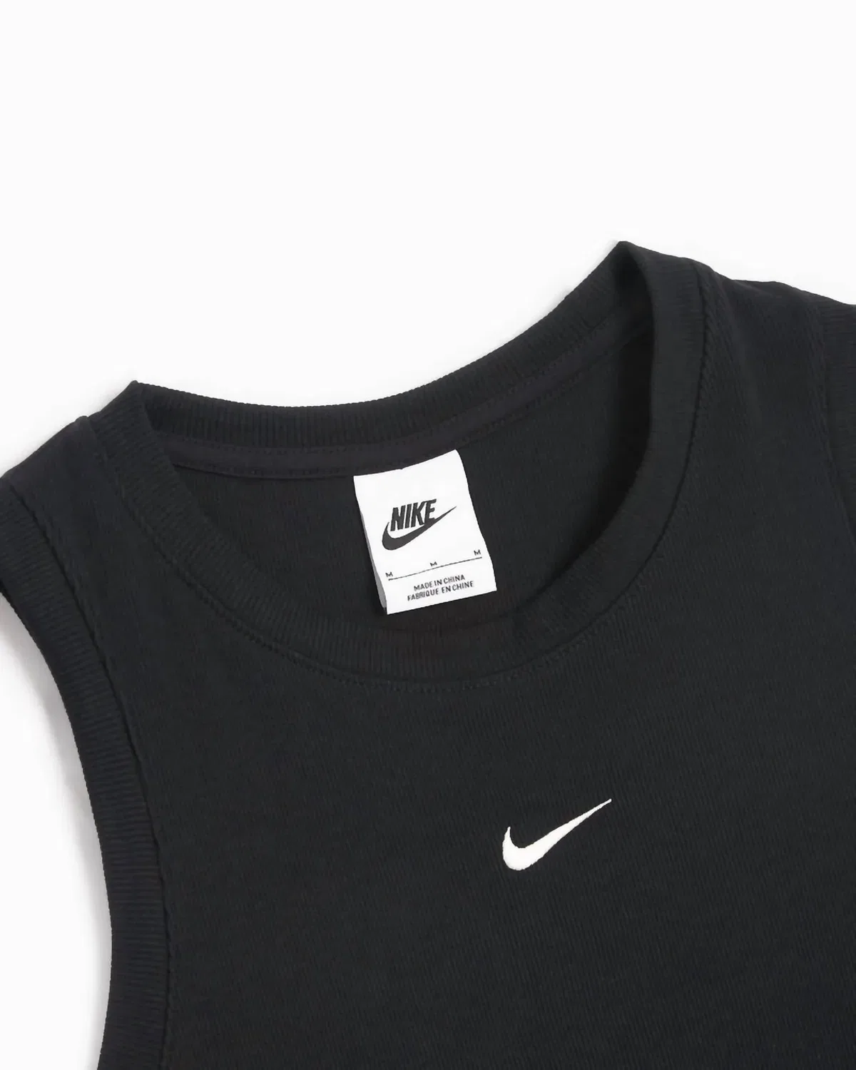 Женская майка без рукавов с принтом Sportswear Essentials Ribbed Nike, черный — фото 3