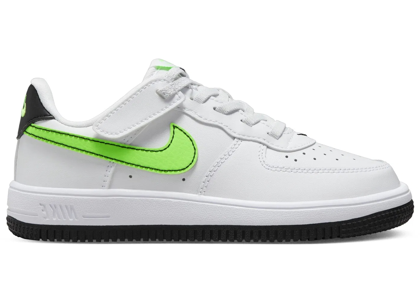 Детские кроссовки с застежкой Nike Force 1 Low EasyOn Nike, White/Black/Green Strike