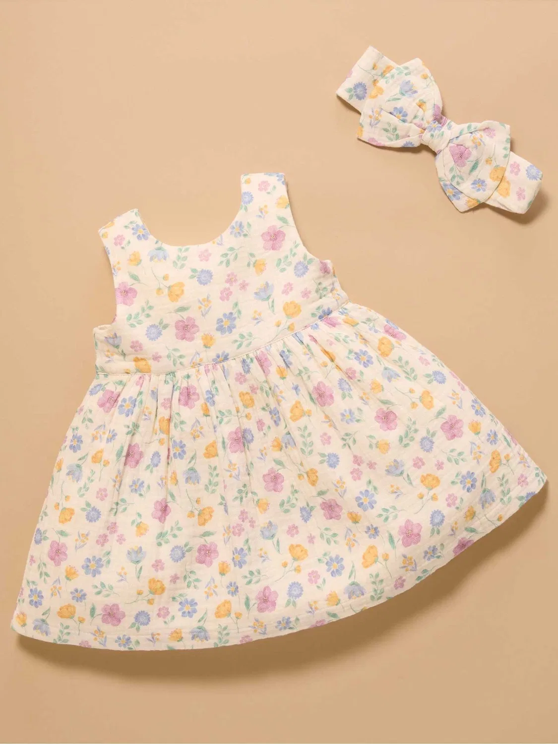 Платье с бантом Sofia Purebaby, розовый