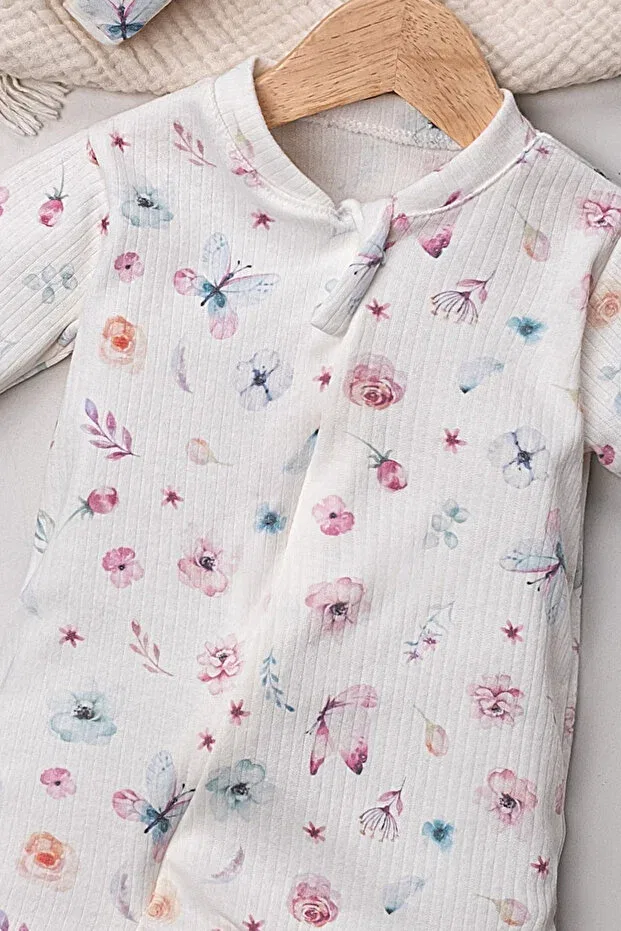 Детский комбинезон для новорожденных с цветочным принтом Basics Mai Perla, Flower Pattern — фото 2