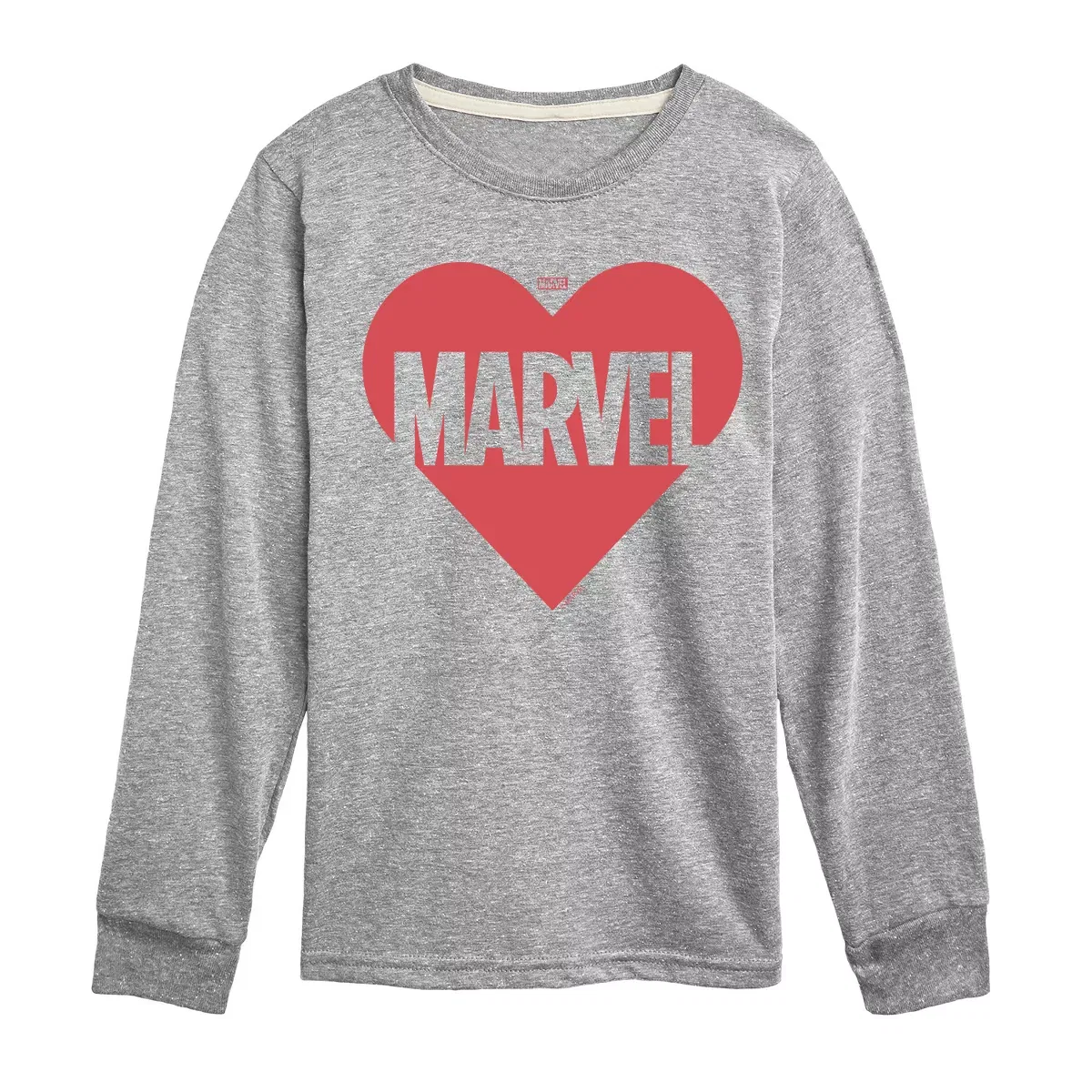 Детское лонгслив с принтом Marvel Heart Valentine Athletic Heather