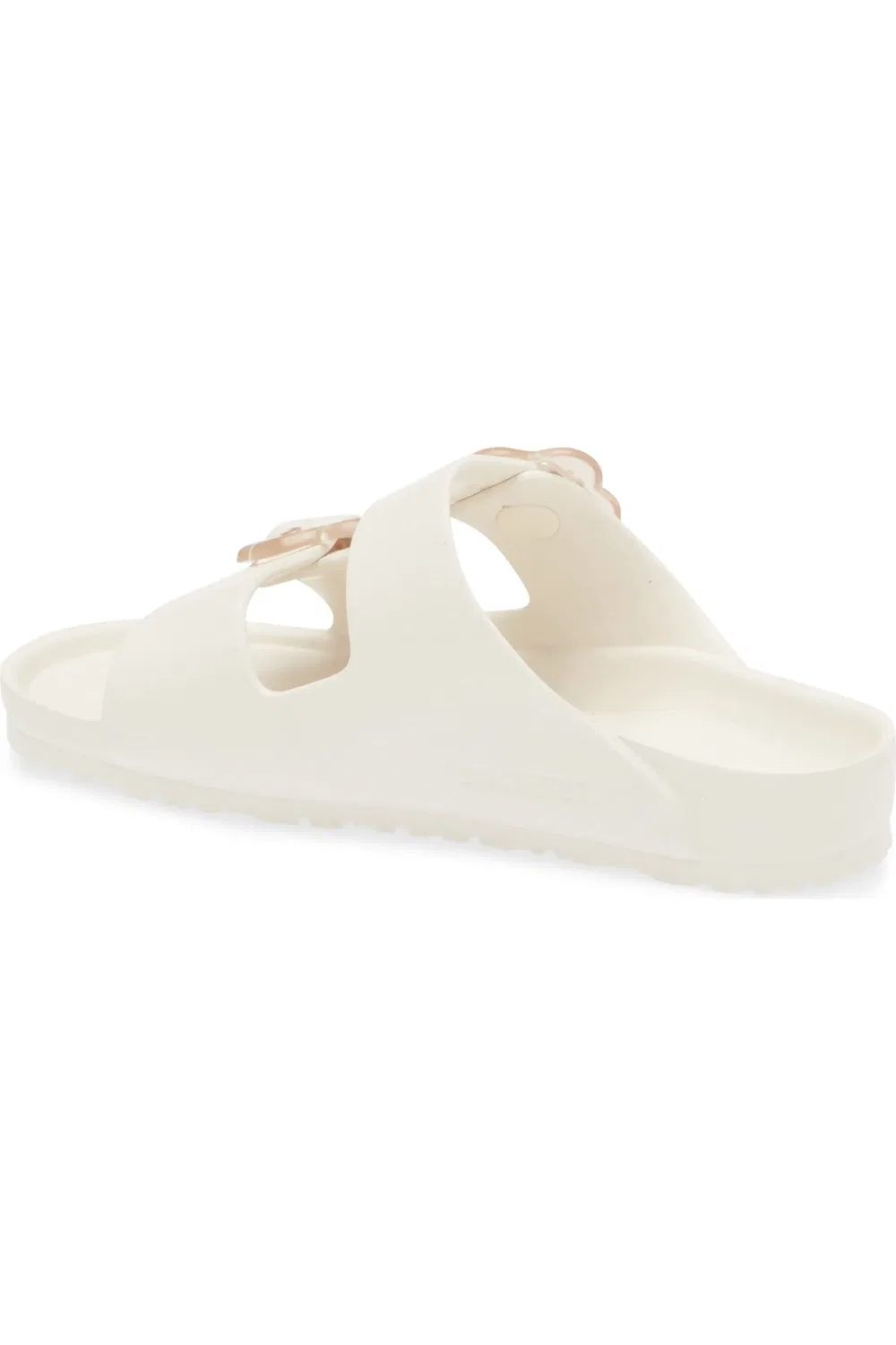 Детские сандалии-слайды с цветочными пряжками Arizona Birkenstock, Eggshell — фото 2