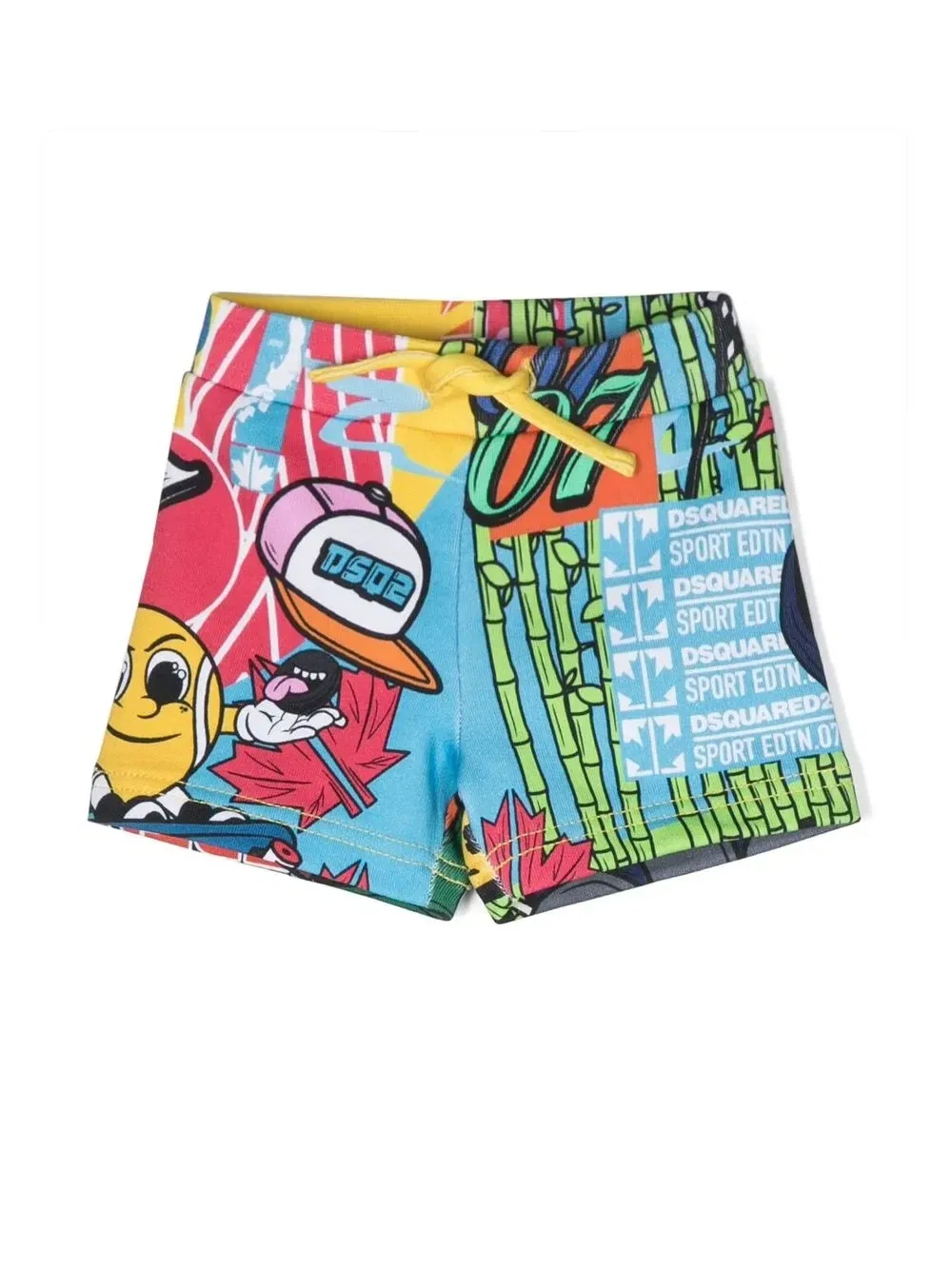 Шорты с узором граффити Dsquared2 Kids, синий
