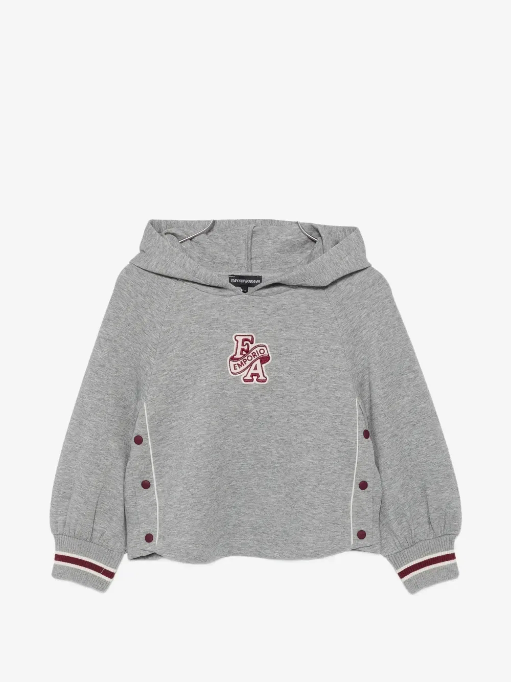 Толстовка с логотипом и пуговицами Emporio Armani Kids, серый
