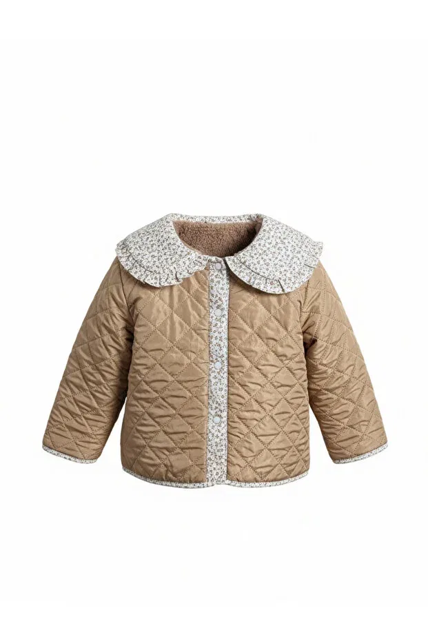 Детское двустороннее зимнее плюшевое пальто Basics Melisam.Msg, Brown — фото 4