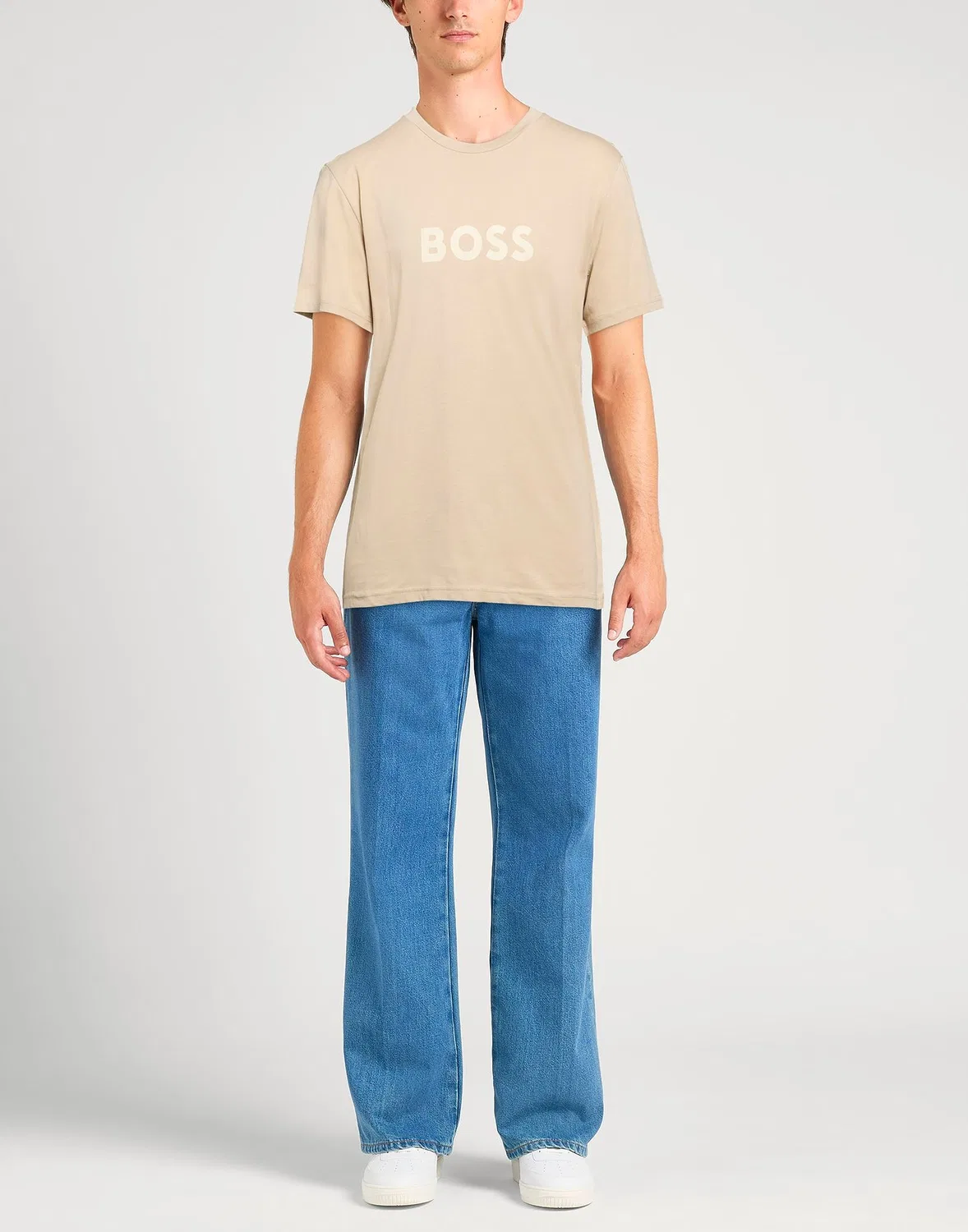 Мужская футболка с коротким рукавом Boss, бежевый — фото 2
