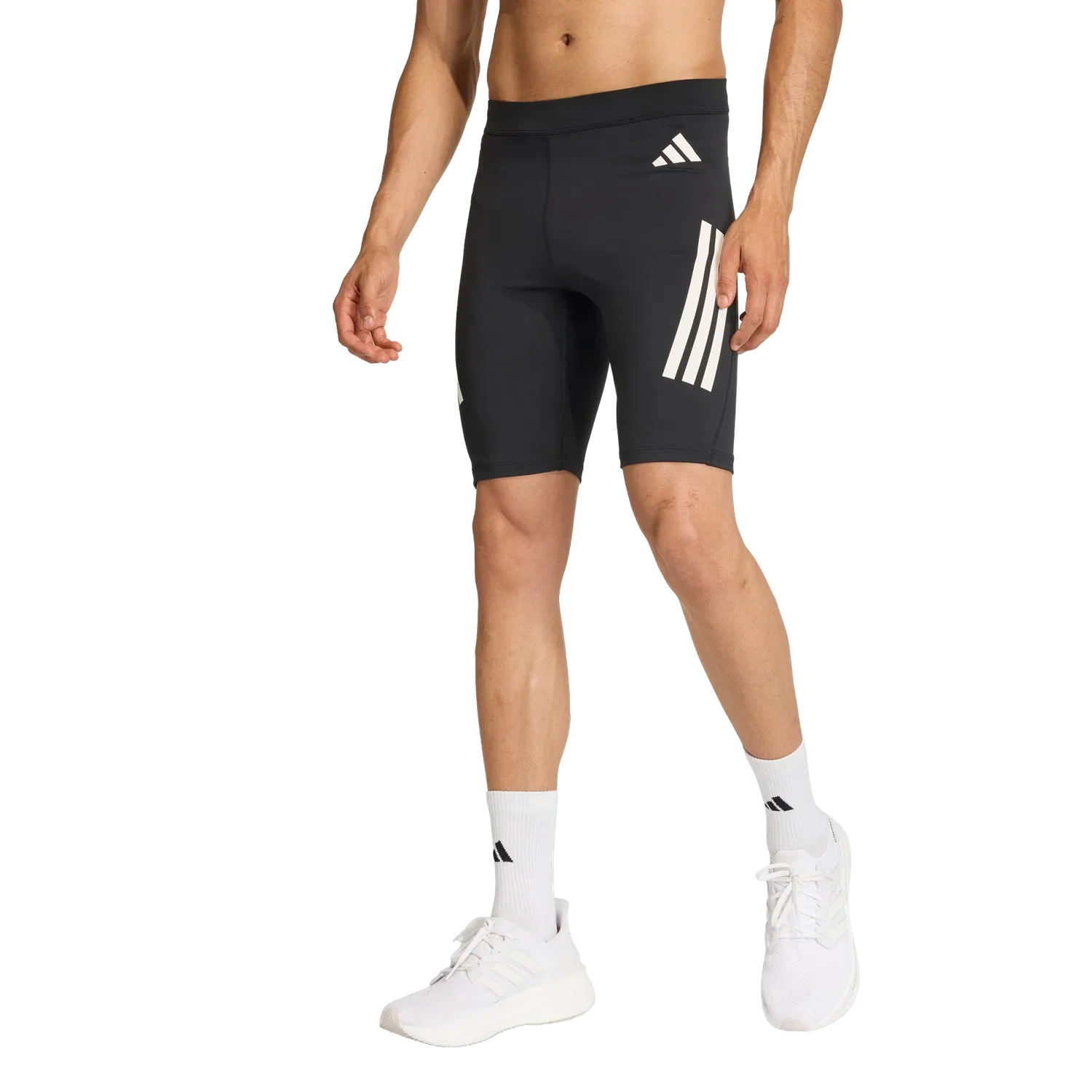 Мужские беговые леггинсы короткие Adidas, черный — фото 2